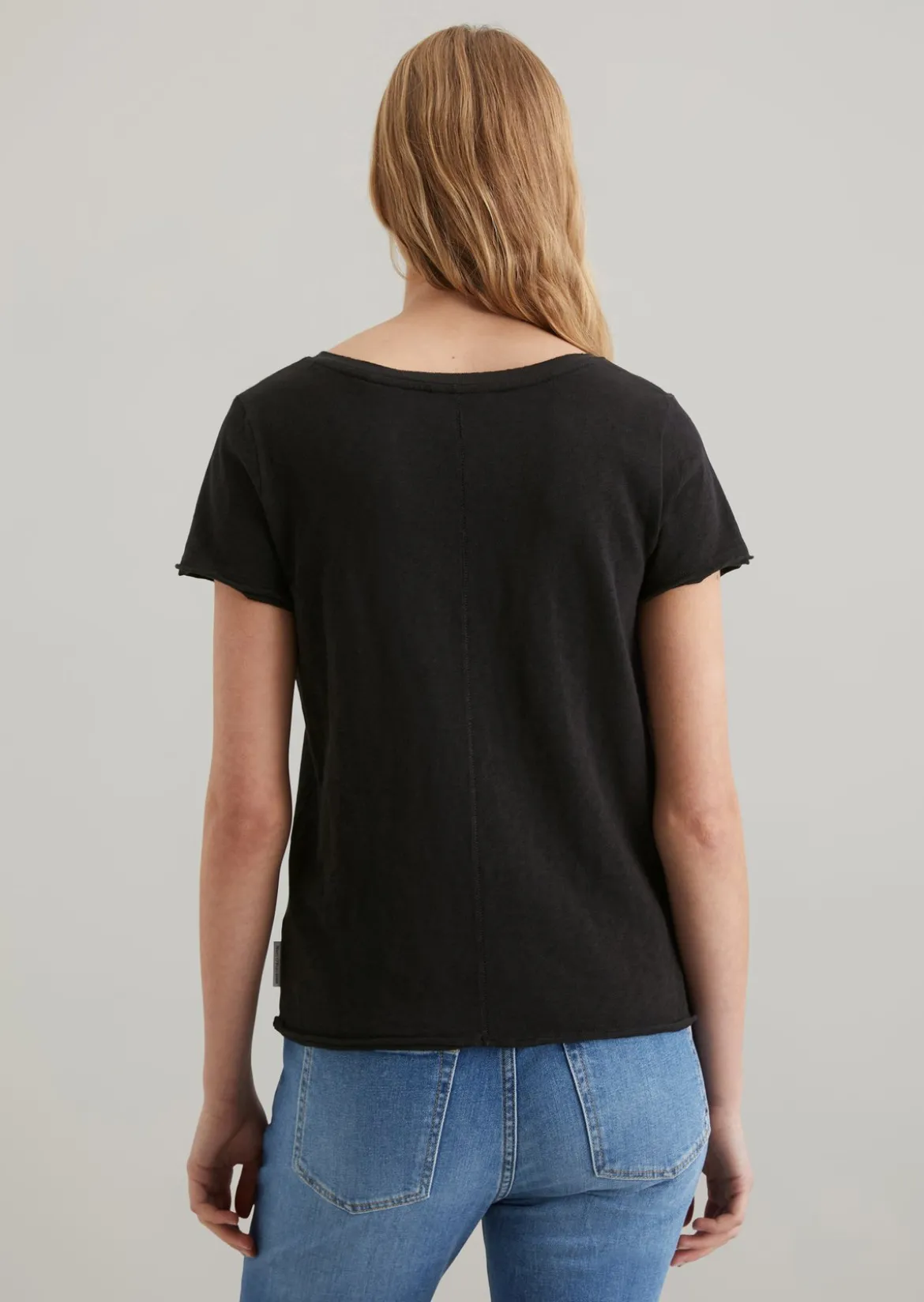 V-Neck-T-Shirt regular aus Organic Cotton Slub Jersey
