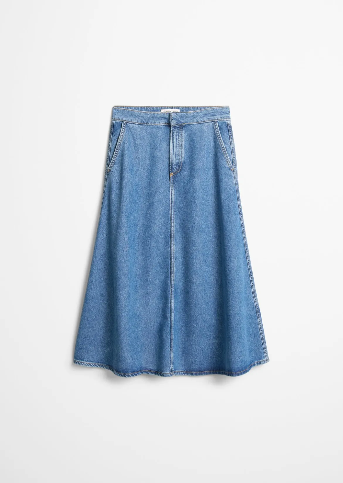 Wadenlanger Jeansrock A-Shape aus softem Lyocell-Baumwolle-Mix