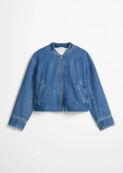 Wattierter Jeansblouson regular aus Lyocell-Baumwolle-Mix
