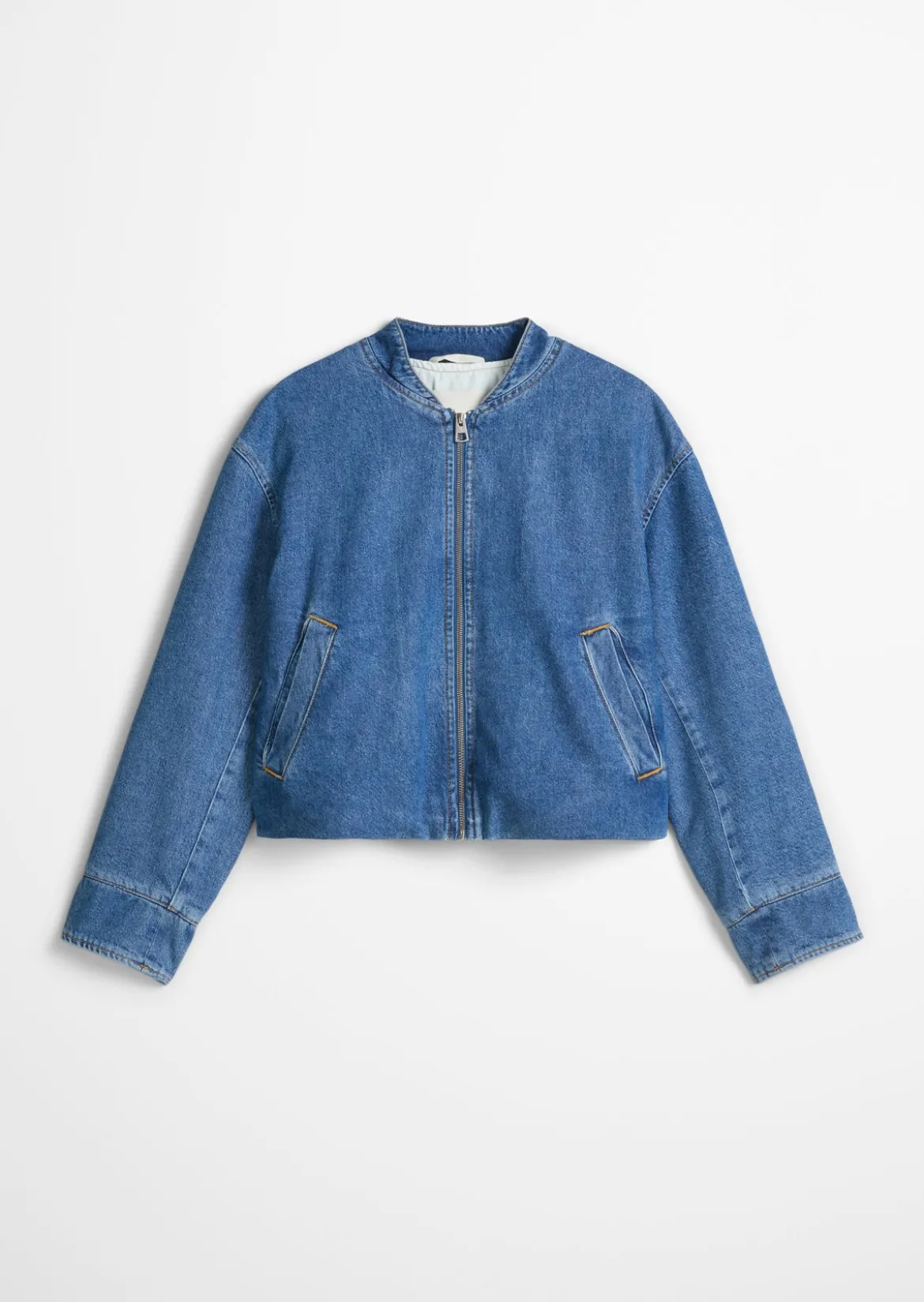Wattierter Jeansblouson regular aus Lyocell-Baumwolle-Mix