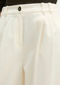 Weite Bundfaltenhose aus Baumwoll-Twill-Stretch