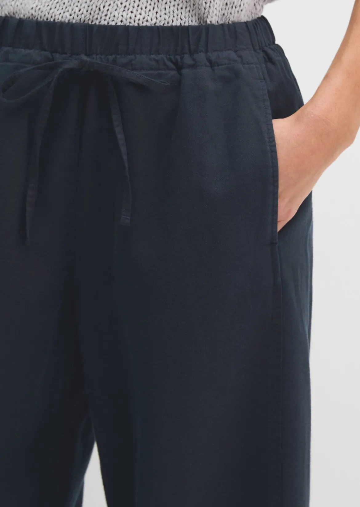 Weite Hose aus Bio-Baumwolle-TENCEL™ Lyocell-Leinen-Mix