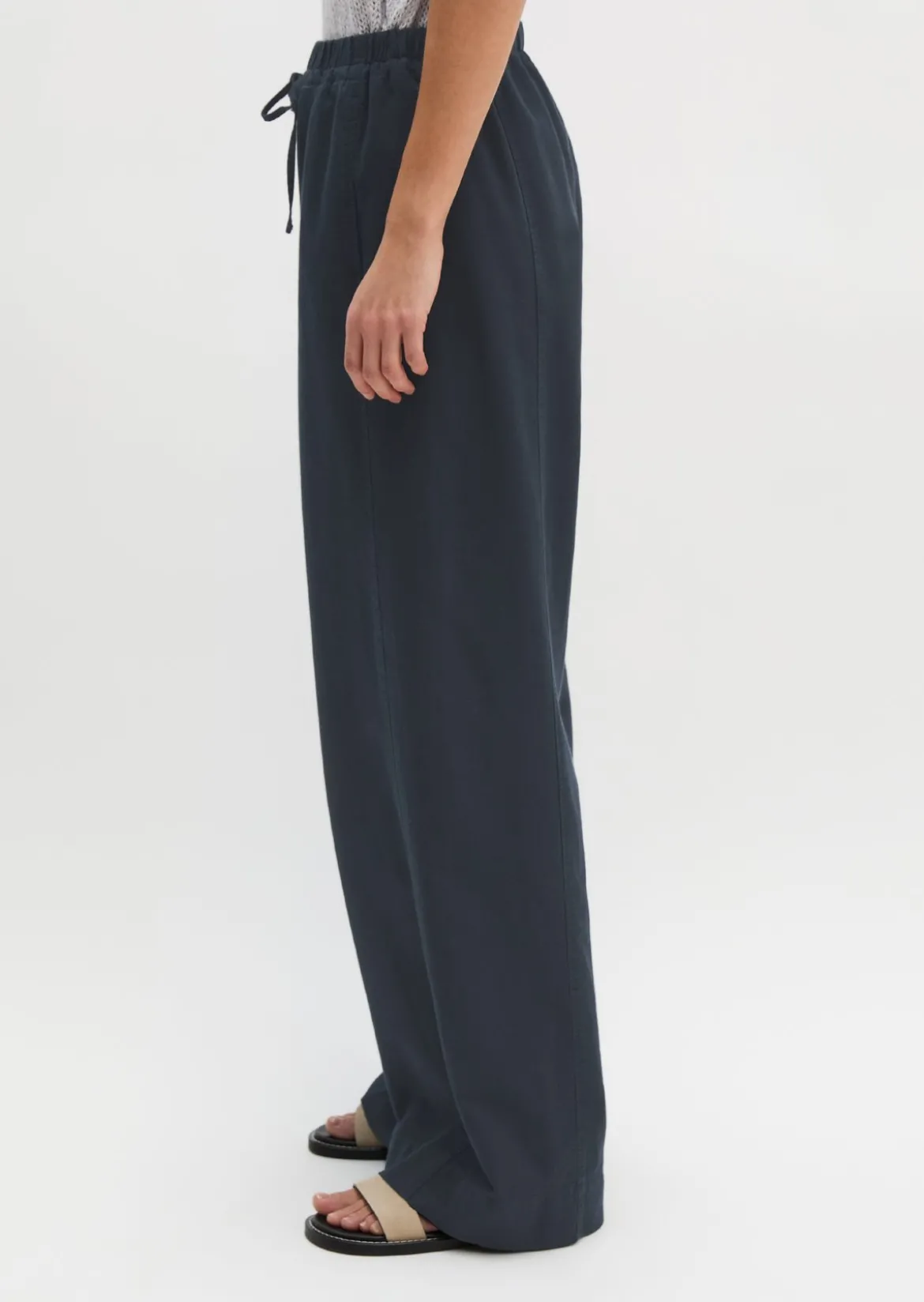 Weite Hose aus Bio-Baumwolle-TENCEL™ Lyocell-Leinen-Mix