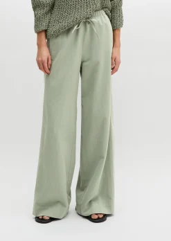 Weite Hose aus Bio-Baumwolle-TENCEL™ Lyocell-Leinen-Mix