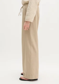 Weite Hose aus Bio-Baumwolle-TENCEL™ Lyocell-Leinen-Mix