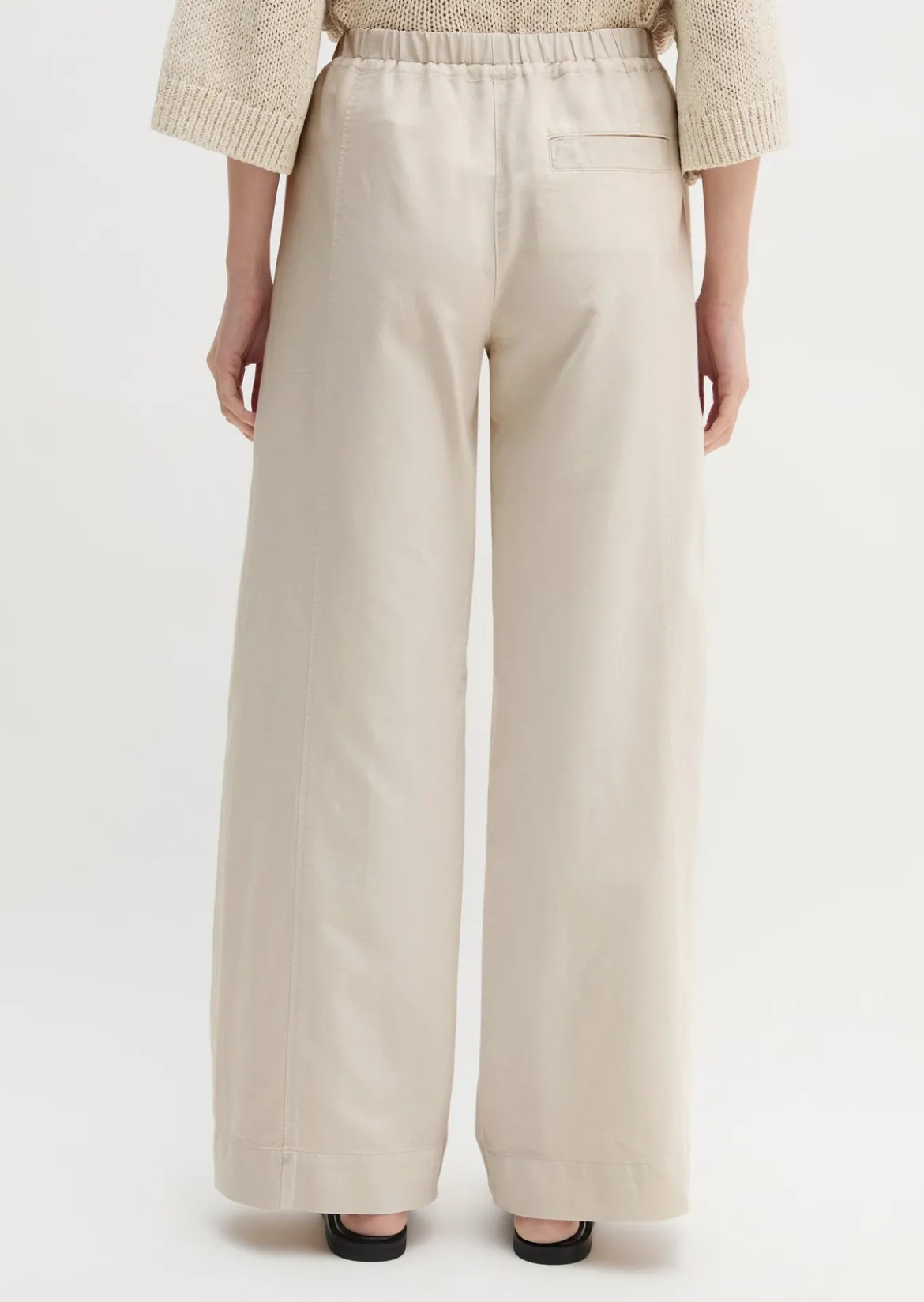Weite Hose aus Bio-Baumwolle-TENCEL™ Lyocell-Leinen-Mix