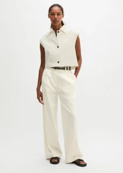 Weste boxy aus Baumwoll-Twill-Stretch