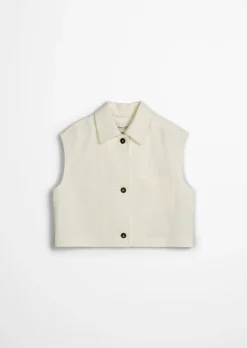 Weste boxy aus Baumwoll-Twill-Stretch