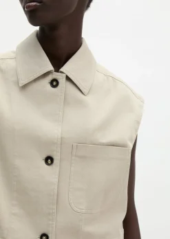 Weste boxy aus Baumwoll-Twill-Stretch