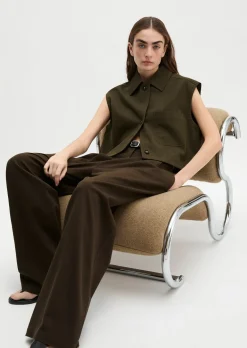 Weste boxy aus Baumwoll-Twill-Stretch