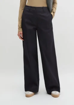 Wide Leg Pants long aus Organic Cotton-Lyocell-Mix