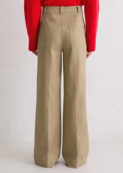 Wide Leg Pants long aus Organic Cotton-Lyocell-Mix