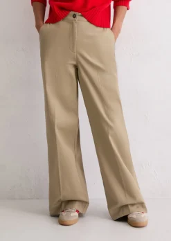 Wide Leg Pants long aus Organic Cotton-Lyocell-Mix