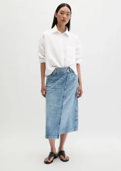 X-Front-Jeansrock A-Shape aus Lyocell-Leinen-Baumwolle-Mix