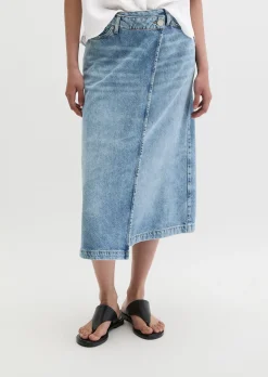 X-Front-Jeansrock A-Shape aus Lyocell-Leinen-Baumwolle-Mix