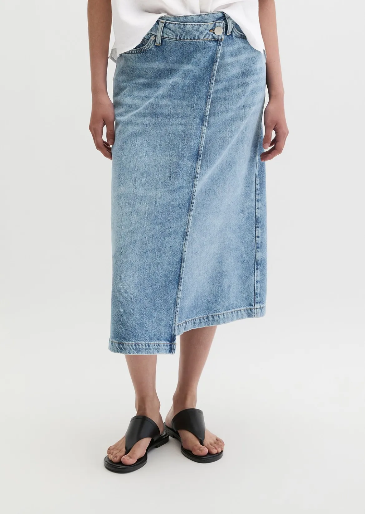 X-Front-Jeansrock A-Shape aus Lyocell-Leinen-Baumwolle-Mix