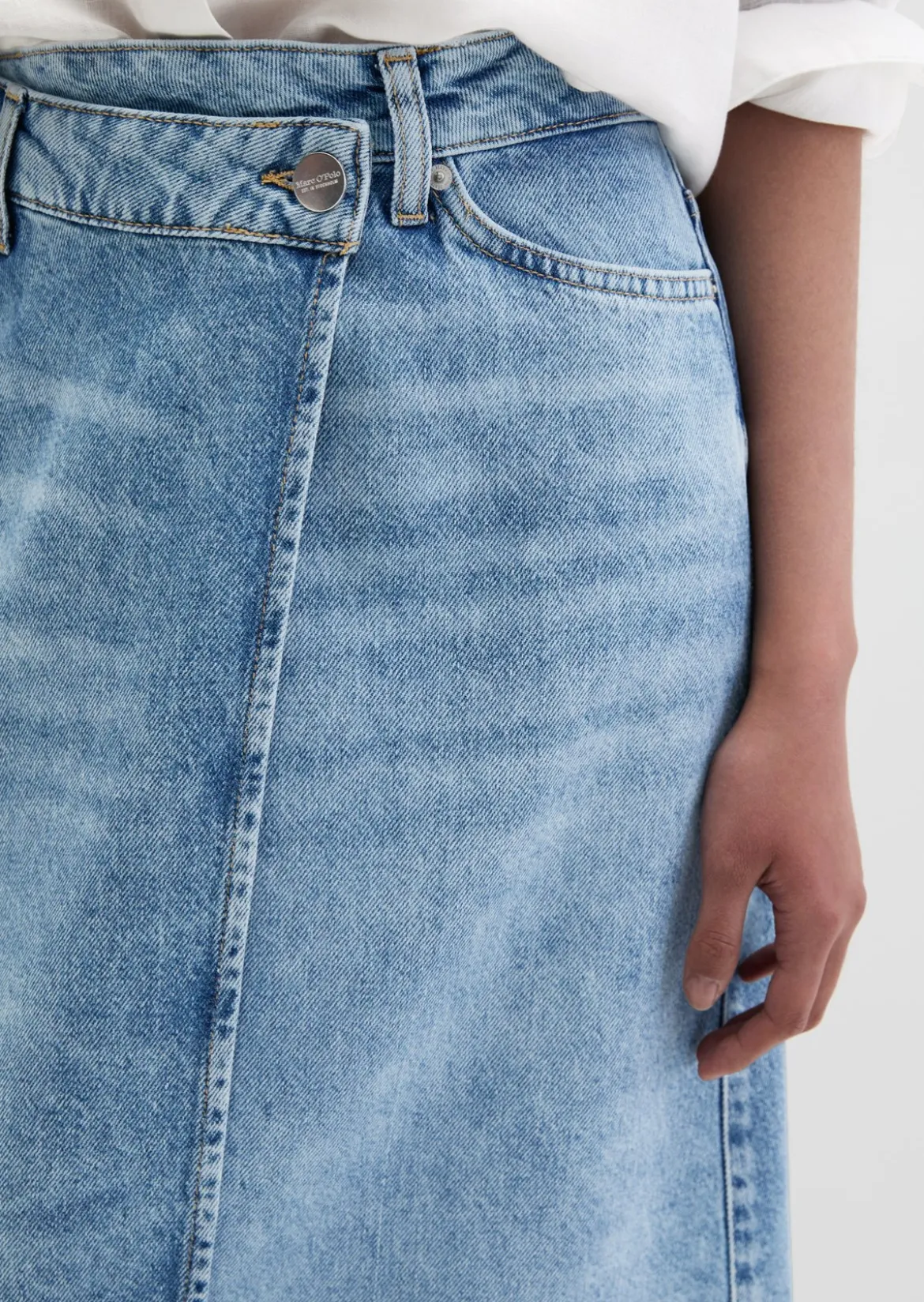 X-Front-Jeansrock A-Shape aus Lyocell-Leinen-Baumwolle-Mix