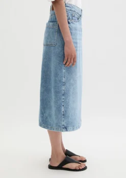 X-Front-Jeansrock A-Shape aus Lyocell-Leinen-Baumwolle-Mix