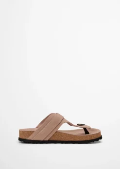 Zehentrenner-Pantolette Model Quinn aus weichem Veloursleder