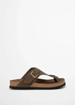 Zehentrenner-Pantolette Model Quinn aus weichem Veloursleder