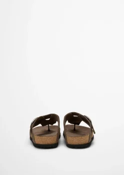 Zehentrenner-Pantolette Model Quinn aus weichem Veloursleder