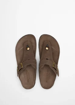 Zehentrenner-Pantolette Model Quinn aus weichem Veloursleder