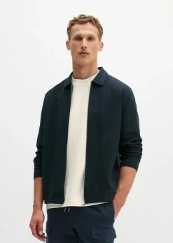 Zipper-Sweatjacke regular mit feiner Struktur