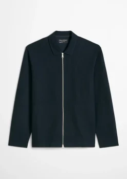Zipper-Sweatjacke regular mit feiner Struktur
