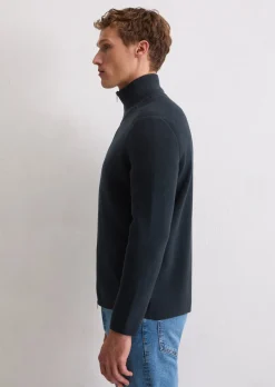 Zip-Strickjacke regular aus reiner Bio-Baumwolle